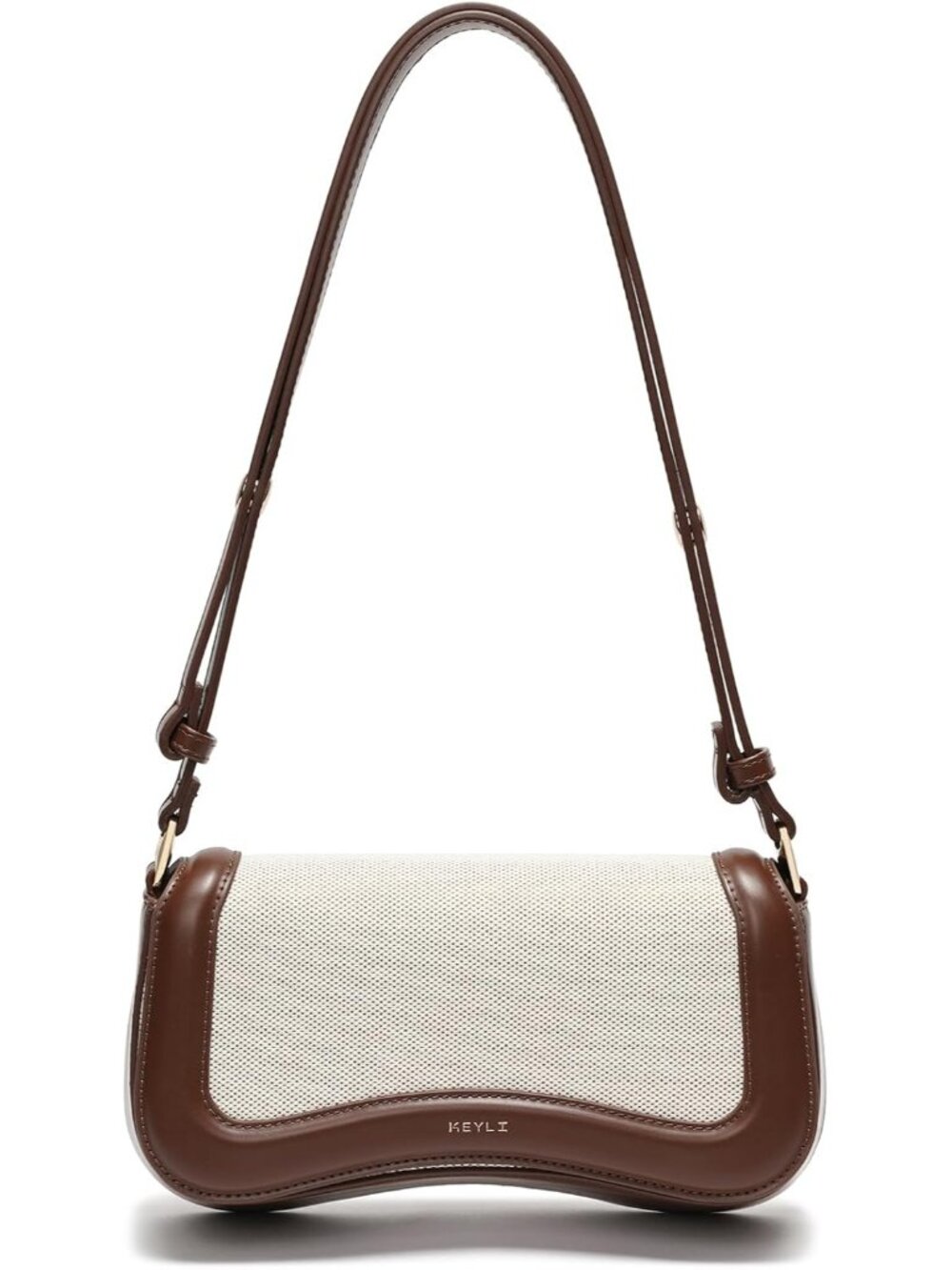 Womens Brown Khaki Cross-Body Purse Waterproof Leather Small Clutch Shoulder Bag